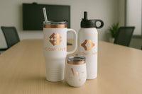 WHITE ROSE TUMBLER SET