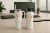 WHITE ROSE TUMBLER SET