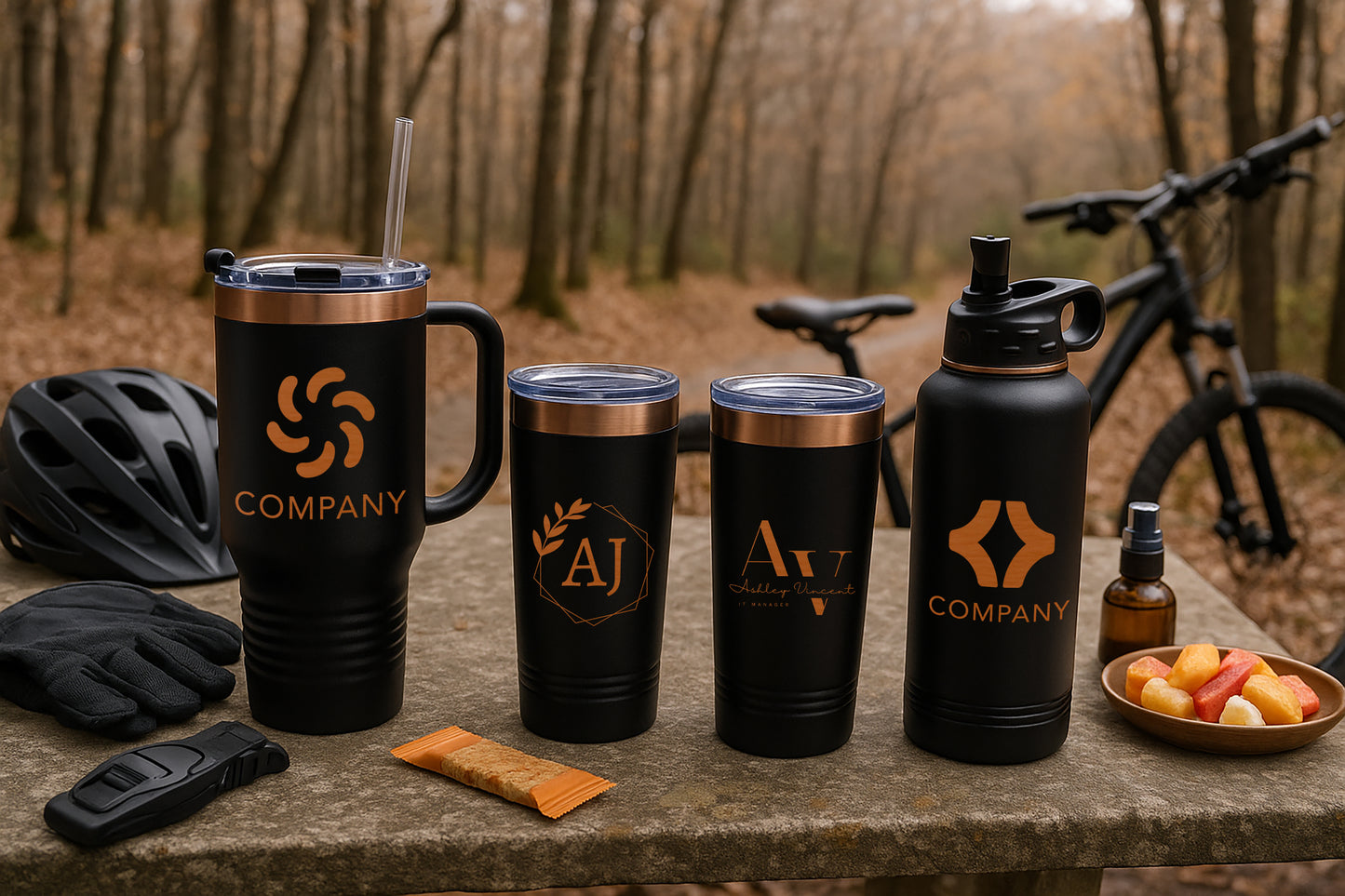 BLACK ROSE TUMBLER SET