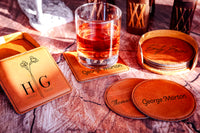 Leather Square Coaster Set