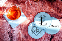 Leather Round Coaster Set